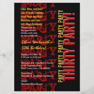 Invitation Grange noir rouge or d'antan moderne