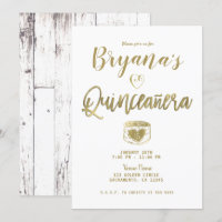 Grange Rustique Bois Blanc Or 15 Quinceañera