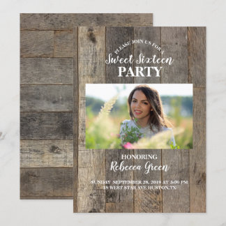 Invitation grange wood western country Sweet sixteen
