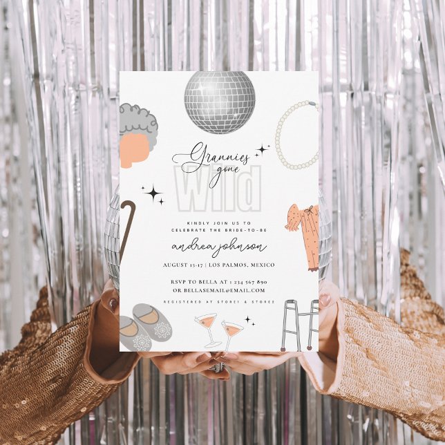 Invitation Grannies Gone Wild Fête de Bachelorette de Fin de  (Créateur téléchargé)