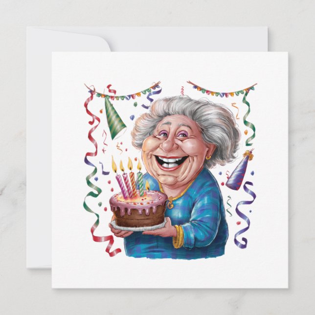 Invitation Granny Anniversaire Grand Sourire (Devant)