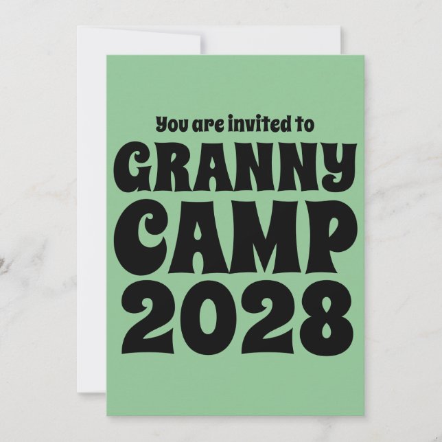 Invitation Granny Camp Retro Green (Devant)