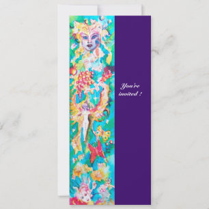 Invitation GRAPE FAIRY TALE violet bleu fuchsia rose blanc