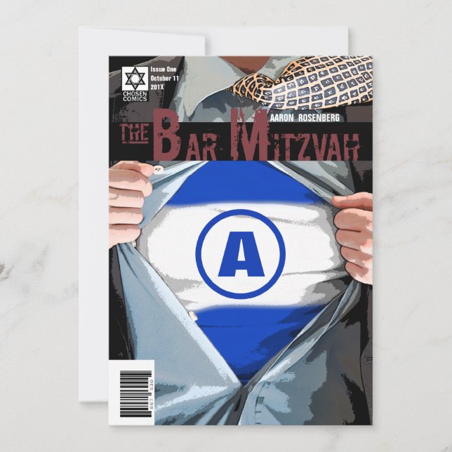 Invitation Graphic Novel Bar Mitzvah (Devant)