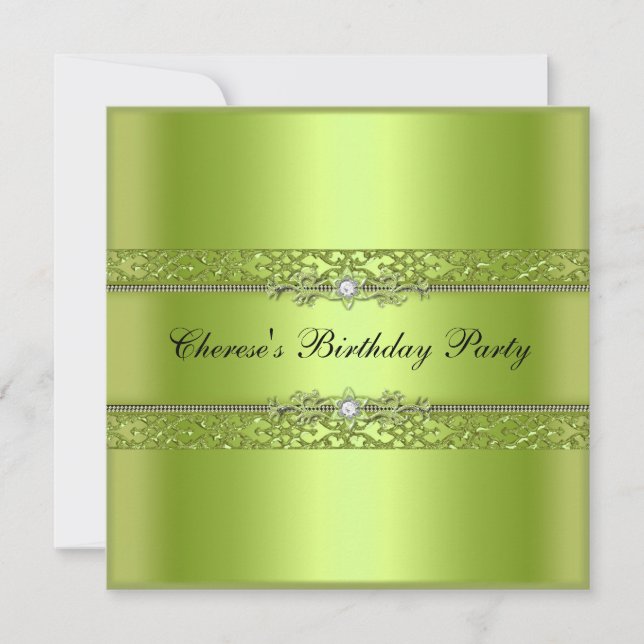 Invitation Graphique de Fête d'Anniversaire Chartreuse Diaman (Devant)