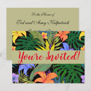 Invitation Graphique de fleur d'Aloha de Hawaii tropical