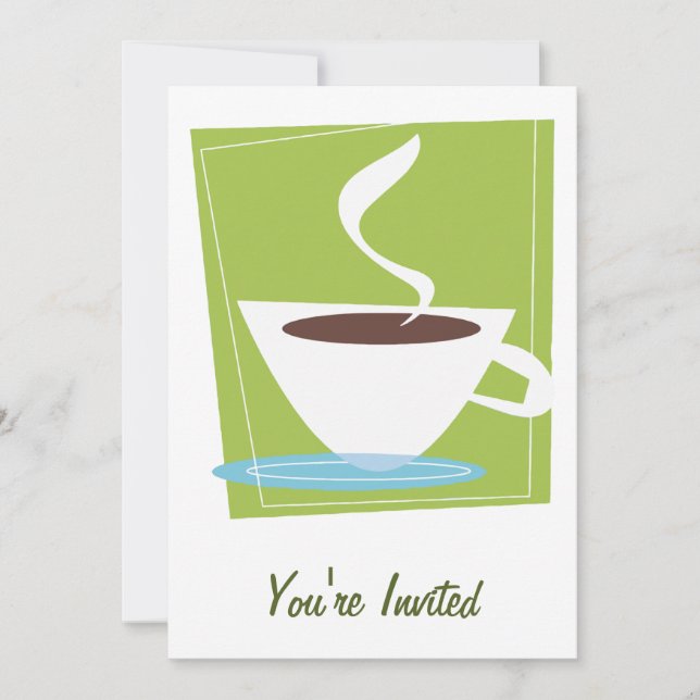 Invitation Graphique de la coupe de café rétro de les années  (Devant)