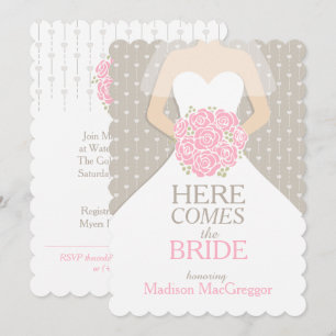 invitation graphique de la douche de mariée en bou