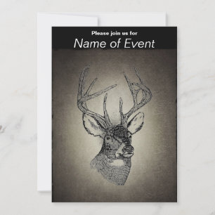 Invitation Graphique de l'art du cerf Vintage