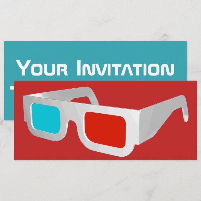 Invitation Graphique de lunettes 3D rétro (Devant / Derrière)