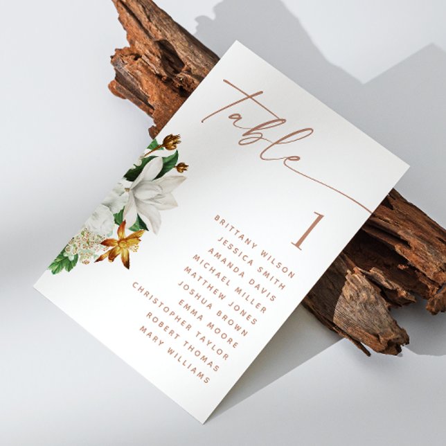 Invitation Graphique de placement de mariage élégant | Floral (Créateur téléchargé)