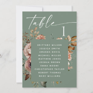 Invitation Graphique de placement de mariage floral bohème ve