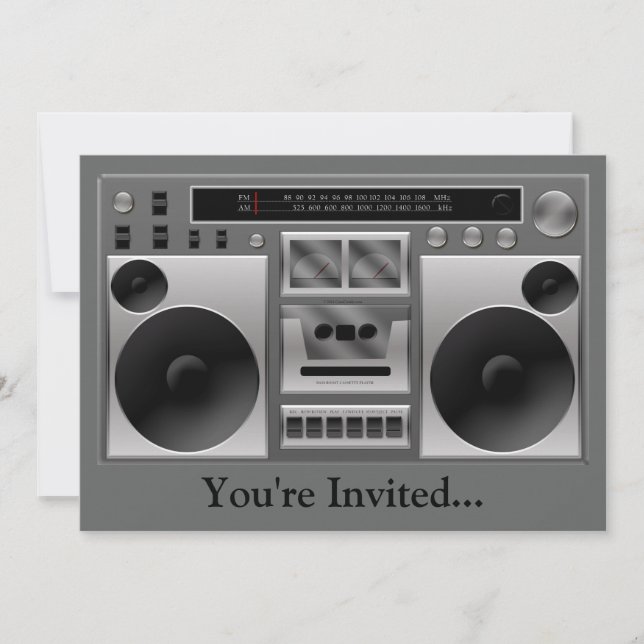 Invitation Graphique radio Boombox (Devant)
