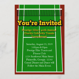 Invitation graphique sur la disposition des courts