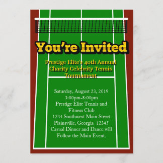 Invitation graphique sur la disposition des courts