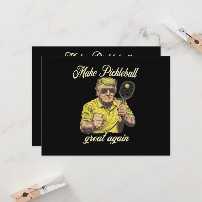 Invitation Graphiques drôles pour amateurs de Pickleball (Devant/Arrière en situation)