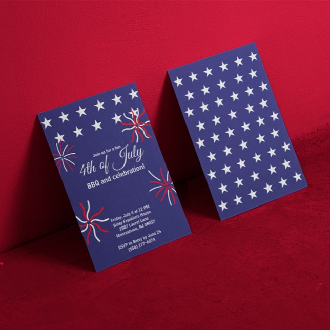 Invitation Graphiques plats patriotiques 4 juillet (Créateur téléchargé)
