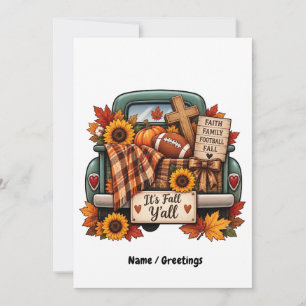 Invitation Graphisme Automne Rugby Croix Rustique C'est l'Aut