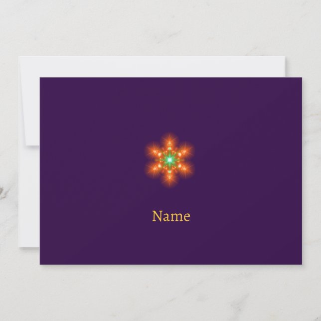 Invitation Graphisme de fleur à néon futuriste (Devant)