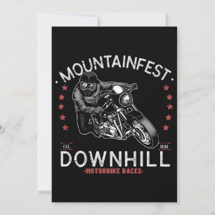 Invitation Graphisme de la course de moto en descente Mountai