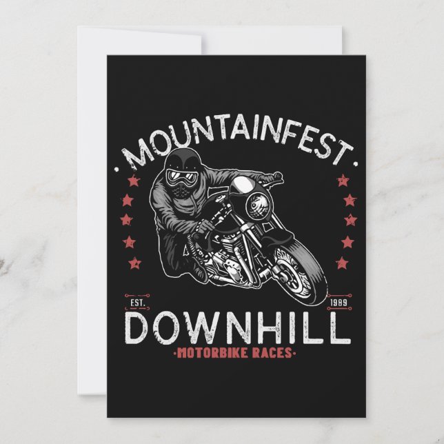 Invitation Graphisme de la course de moto en descente Mountai (Devant)
