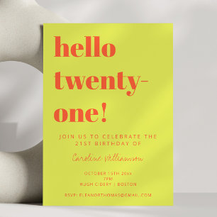 Invitation Graphisme Gras Anniversaire 21 Ans Chartreuse
