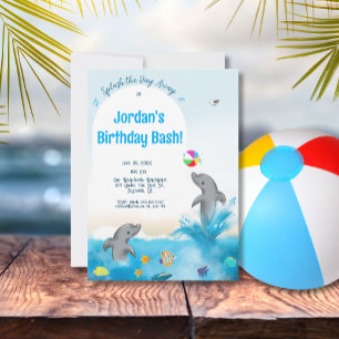 Invitation Graphisme pour enfants de volleyball de plage amus