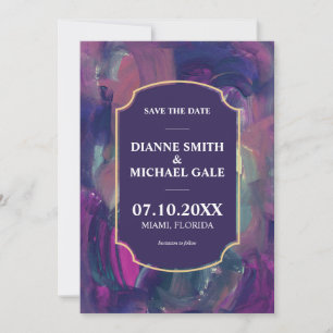 Invitation Gras Acrylique peinture Enregistrer la date Invita