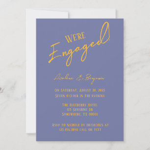 Invitation Gras Blueberry Sunshine Typographie Fiançailles