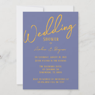 Invitation Gras Blueberry Sunshine Typographie Wedding shower