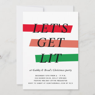 Invitation Gras de couleurs Highlights Fête de Noël Invitatio