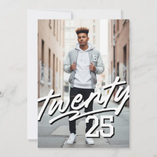 Invitation Gras de signature   Diplôme en photo Masculine