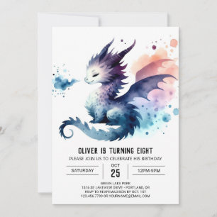 Invitation Gras Dragon Anniversaire Personnalisé
