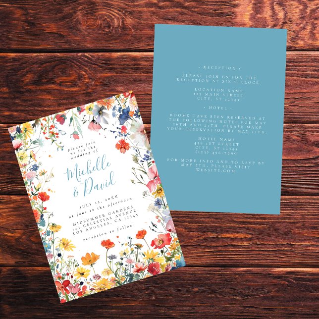 Invitation Gras Floral en un seul Mariage (Créateur téléchargé)
