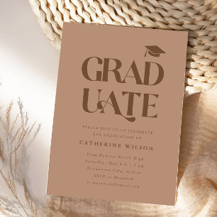 Invitation Gras Graduate Graduate Party Photo Terracotta