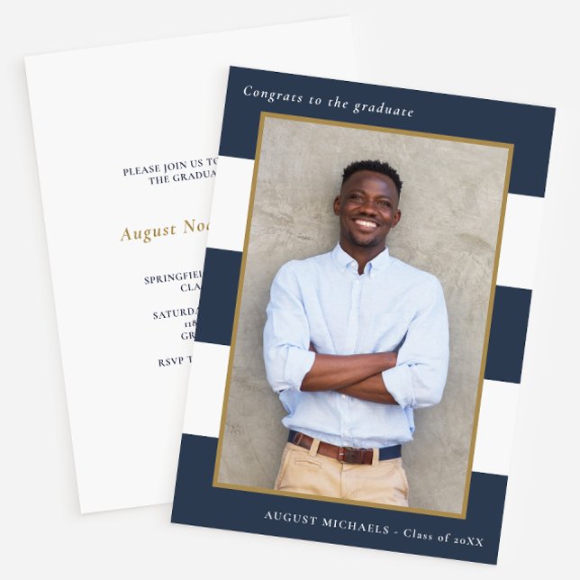 Invitation Gras Grandes Taches Photo Graduation Party Invitat (Créateur téléchargé)