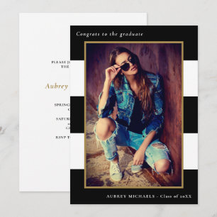 Invitation Gras Grandes Taches Photo Graduation Party Invitat