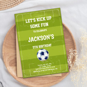 Invitation Gras Green Sports Party Thème
