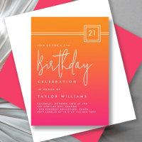 Gras Hot Rose Orange Simple Minimal 21e anniversai