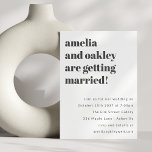 Invitation Gras minimaliste noir blanc rétro Mariage simple<br><div class="desc">Gras minimaliste noir blanc rétro simple Faire-part de mariage</div>
