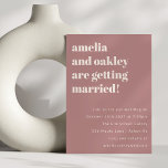 Invitation Gras minimaliste Rose Rétro Simple Mariage site We<br><div class="desc">Gras minimaliste Boho Dusty Rose Retro simple Faire-part de mariage avec RSVP Online</div>