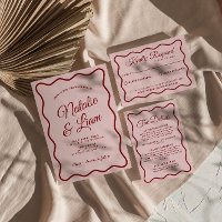 Gras moderne coloré Whimsical Retro Funky Mariage