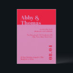 Invitation Gras moderne minima de typographie Mariage rose ro<br><div class="desc">Peut être entièrement customisé pour répondre à vos besoins. Les couleurs et les polices peuvent être modifiées pour correspondre à votre thème. © Gorjo Designs. Fait pour vous via la plateforme Zazzle. // Vous cherchez des articles correspondants ? Autre papeterie de l'ensemble disponible dans la section "collections" de mon magasin....</div>