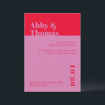 Invitation Gras moderne minima de typographie Mariage rose ro<br><div class="desc">Peut être entièrement customisé pour répondre à vos besoins. Les couleurs et les polices peuvent être modifiées pour correspondre à votre thème. © Gorjo Designs. Fait pour vous via la plateforme Zazzle. // Vous cherchez des articles correspondants ? Autre papeterie de l'ensemble disponible dans la section "collections" de mon magasin....</div>