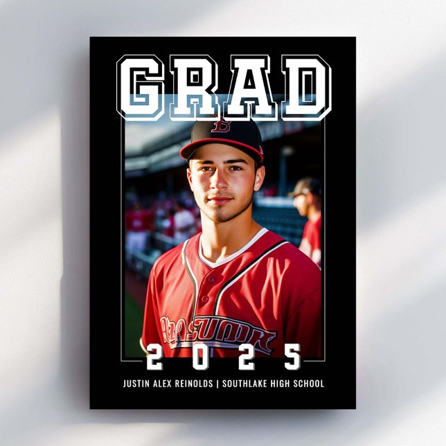 Invitation Gras Photo Moderne Graduation (Créateur téléchargé)