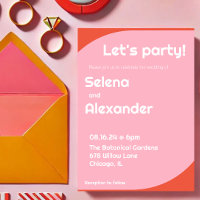 Gras Retro Bright Orange et Mariage rose