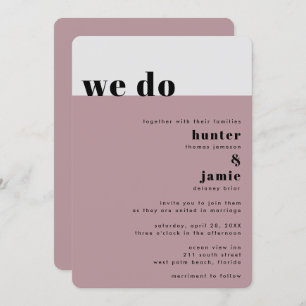 Invitation Gras "We Do" Light Mauve Mariage