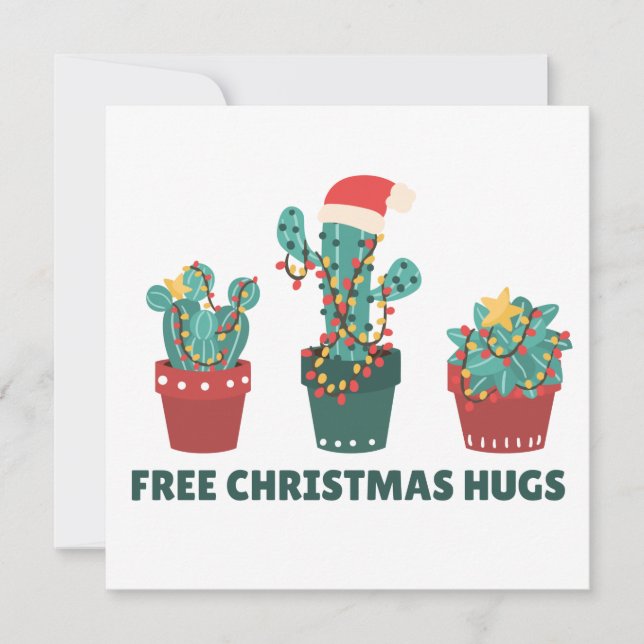 Invitation Gratuit Enceintes de Noël Funny Cactus Plantes (Devant)