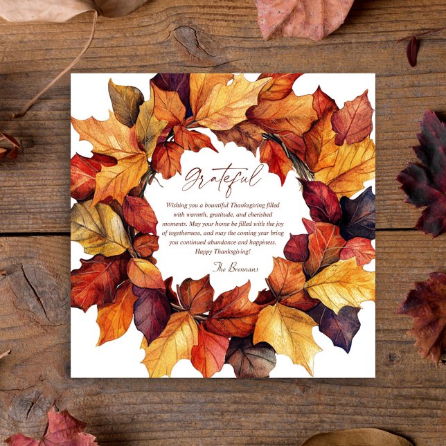 Invitation Gratuit Rustique Automne Wreath Thanksgiving (Grateful Rustic Fall Wreath Thanksgiving Invitation)
