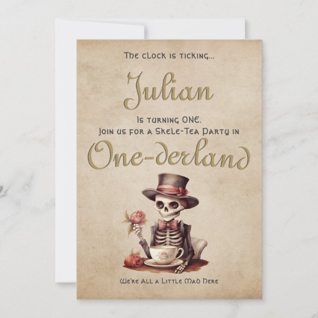 Invitation Grave erreur gothique squelette Halloween Baby Ann (Devant)